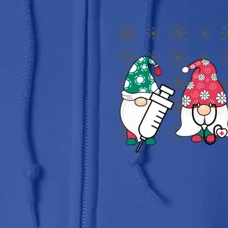 Nurse Christmas Gnomes Cute Nurses Xmas Pajamas Gift Full Zip Hoodie