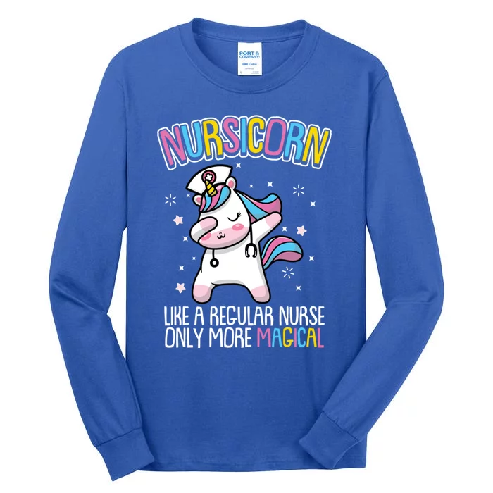 Nursicorn Cool Gift Nurse Unicorn Dabbing Funny Gift For Nurses Gift Tall Long Sleeve T-Shirt