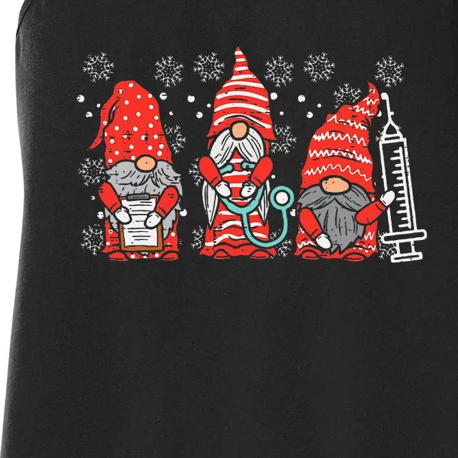 Nurse Christmas Gnomes Cute Xmas Scrub Top Women's Racerback Tank