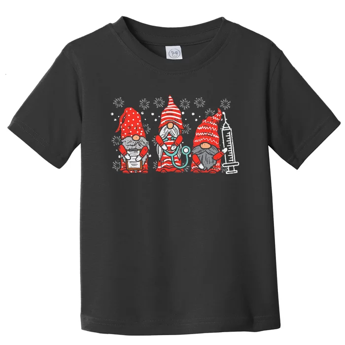 Nurse Christmas Gnomes Cute Xmas Scrub Top Toddler T-Shirt