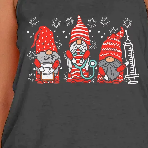 Nurse Christmas Gnomes Cute Xmas Scrub Top Women's Knotted Racerback Tank