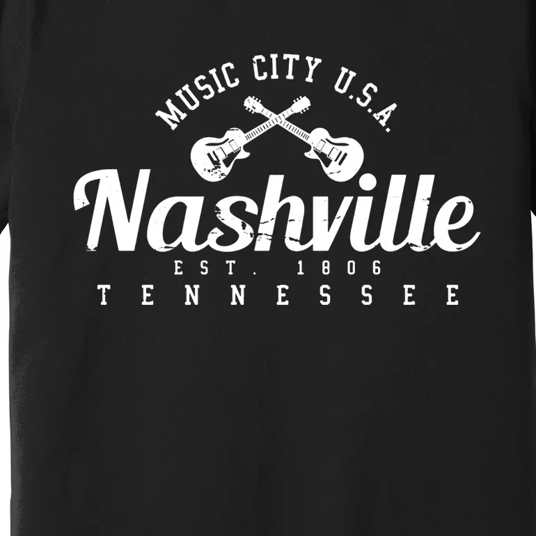 Nashville Cool Gift Cool Gift Country Music City Guitar Gift Cool Gift Premium T-Shirt