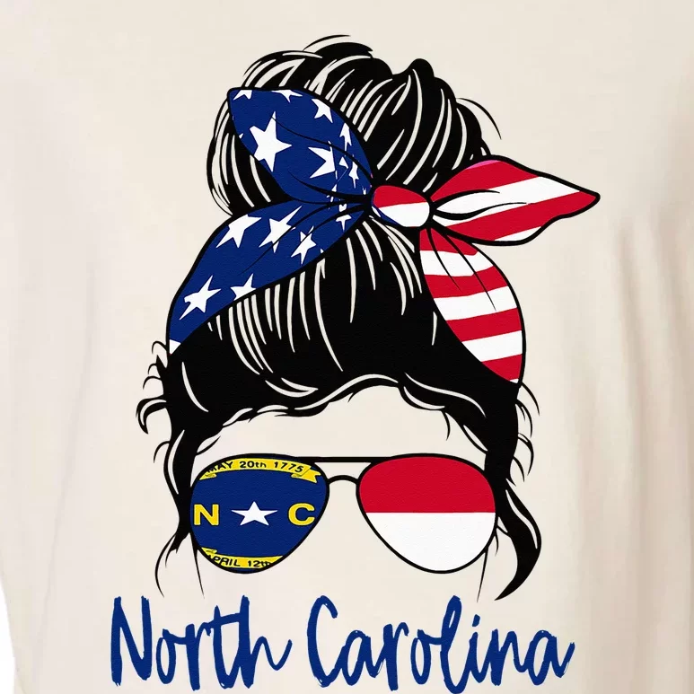 North Carolina Girl North Carolina Flag State Girlfriend Garment-Dyed Women's Muscle Tee