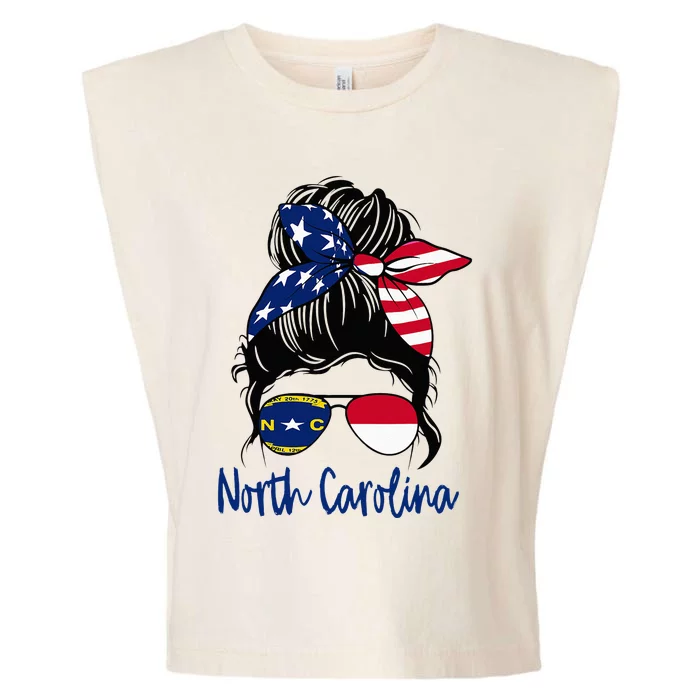 North Carolina Girl North Carolina Flag State Girlfriend Garment-Dyed Women's Muscle Tee