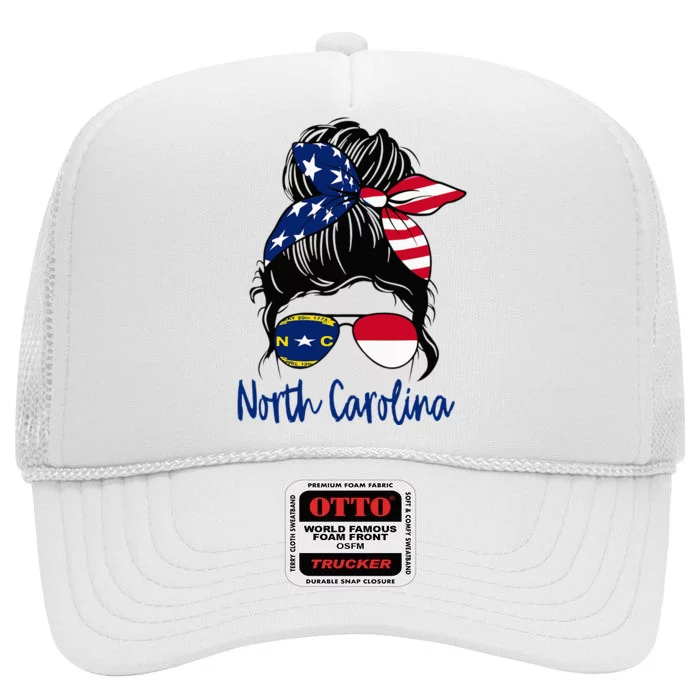 North Carolina Girl North Carolina Flag State Girlfriend High Crown Mesh Trucker Hat