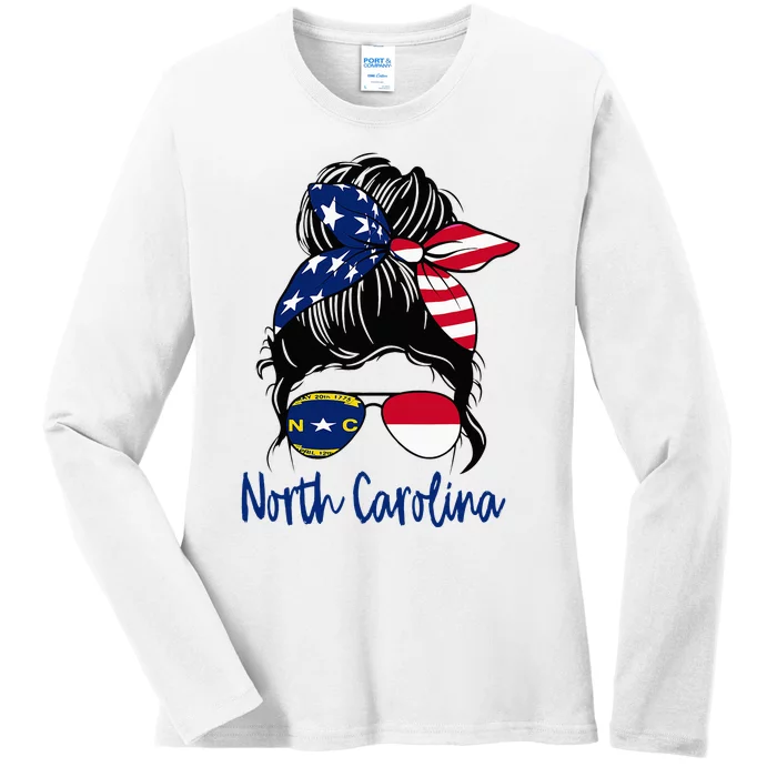 North Carolina Girl North Carolina Flag State Girlfriend Ladies Long Sleeve Shirt