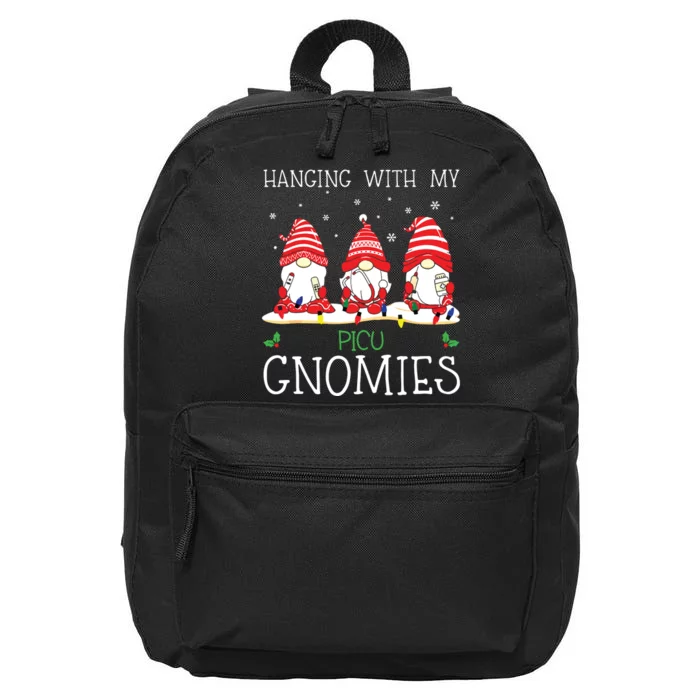 Nurse Christmas Gnome Cool Picu Nurse Christmas Lights 16 in Basic Backpack