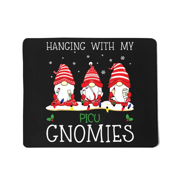 Nurse Christmas Gnome Cool Picu Nurse Christmas Lights Mousepad