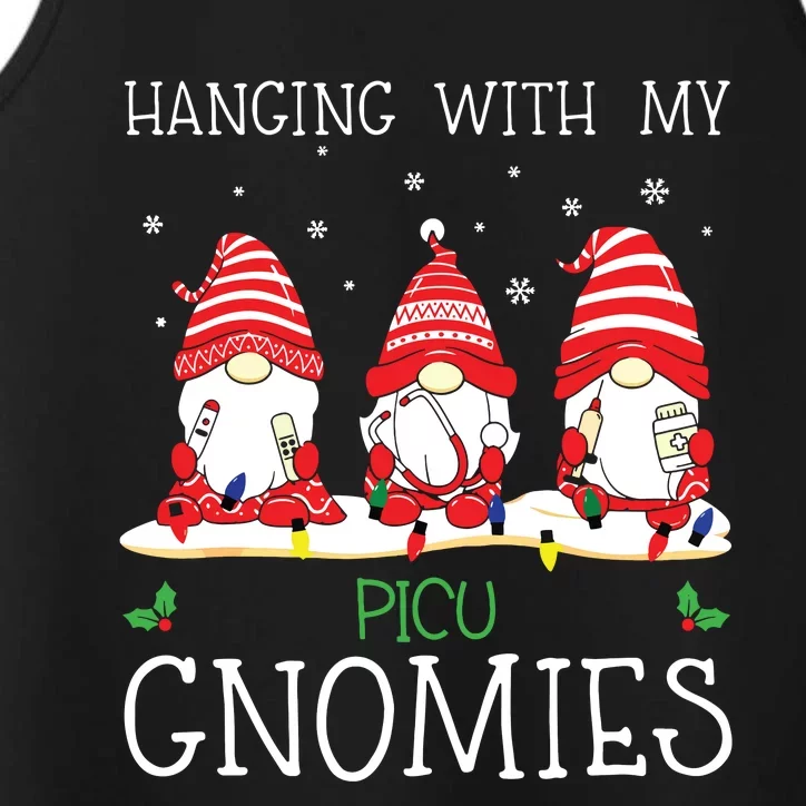 Nurse Christmas Gnome Cool Picu Nurse Christmas Lights Performance Tank