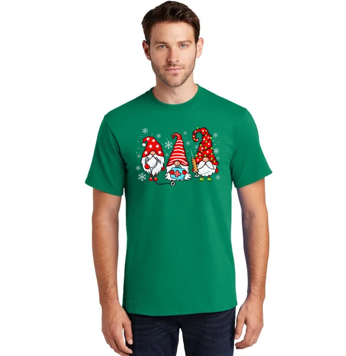 Nurse Christmas Gnomes Xmas Scrub Top Er Rn Nursing Gnomies Tall T-Shirt