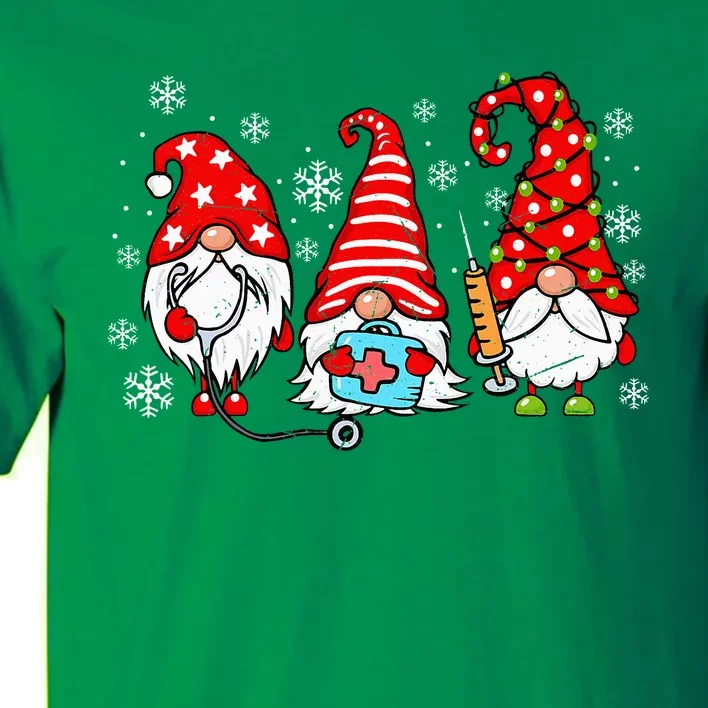 Nurse Christmas Gnomes Xmas Scrub Top Er Rn Nursing Gnomies Tall T-Shirt