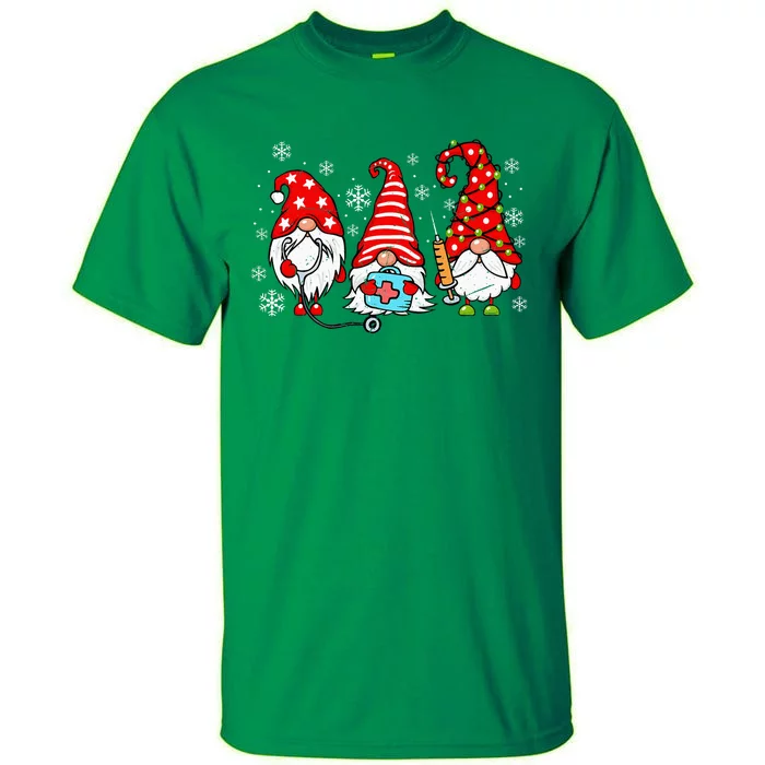 Nurse Christmas Gnomes Xmas Scrub Top Er Rn Nursing Gnomies Tall T-Shirt