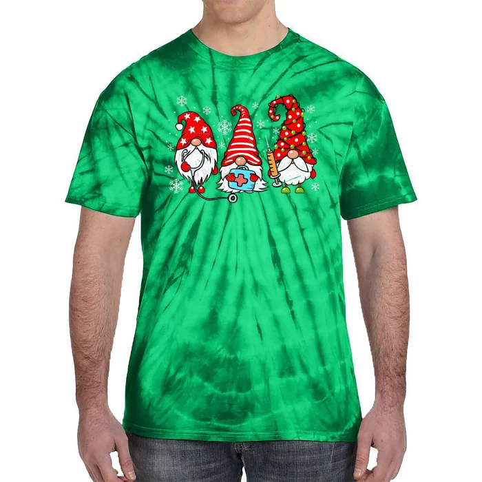 Nurse Christmas Gnomes Xmas Scrub Top Er Rn Nursing Gnomies Tie-Dye T-Shirt