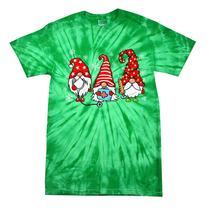 Nurse Christmas Gnomes Xmas Scrub Top Er Rn Nursing Gnomies Tie-Dye T-Shirt