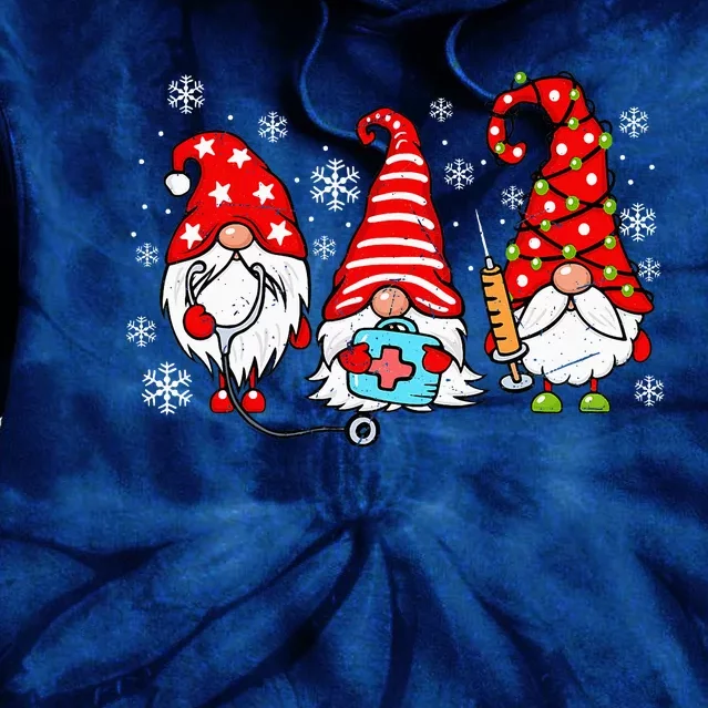 Nurse Christmas Gnomes Xmas Scrub Top Er Rn Nursing Gnomies Tie Dye Hoodie