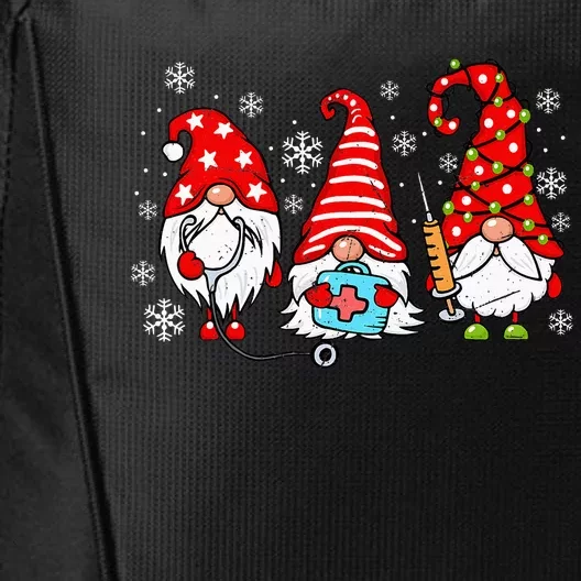 Nurse Christmas Gnomes Xmas Scrub Top Er Rn Nursing Gnomies City Backpack