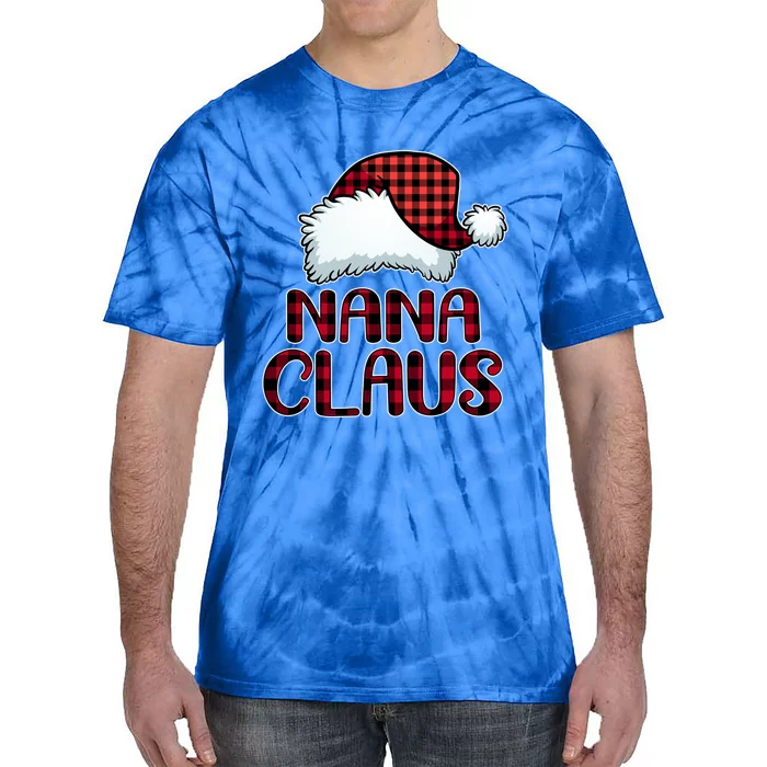 Nana Claus Gift Funny Christmas Pajama Family Matching Gift Tie-Dye T-Shirt