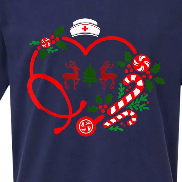 Nurse Christmas Heart Stethoscope RN LPN Nursing Xmas 2022 Sueded Cloud Jersey T-Shirt