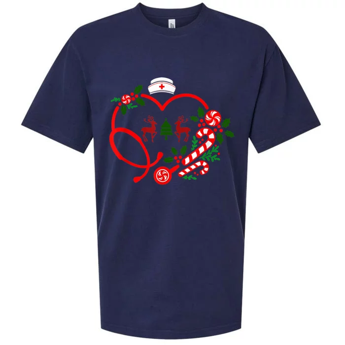 Nurse Christmas Heart Stethoscope RN LPN Nursing Xmas 2022 Sueded Cloud Jersey T-Shirt