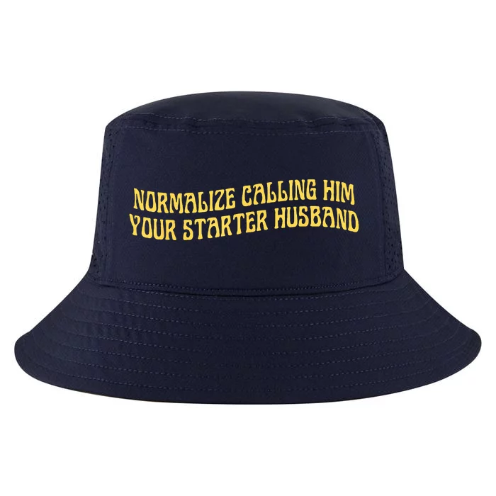 Normalize Calling Him Your Starter Husband Cool Comfort Performance Bucket Hat