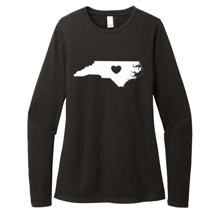 North Carolina Heart State Silhouette Womens CVC Long Sleeve Shirt