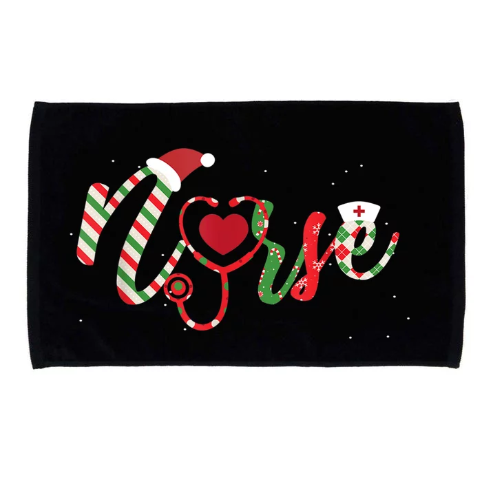 Nurse Christmas Heart Stethoscope Nurse Themed Pajamas Microfiber Hand Towel