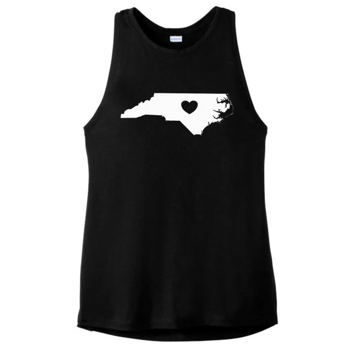 North Carolina Heart State Silhouette Ladies Tri-Blend Wicking Tank