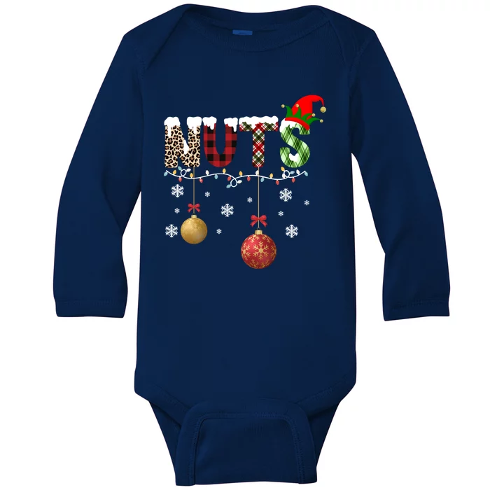 Nuts Christmas Holiday Festive Elf Baby Long Sleeve Bodysuit