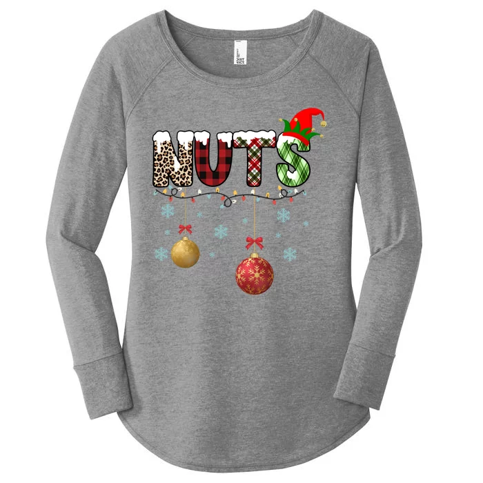 Nuts Christmas Holiday Festive Elf Women's Perfect Tri Tunic Long Sleeve Shirt