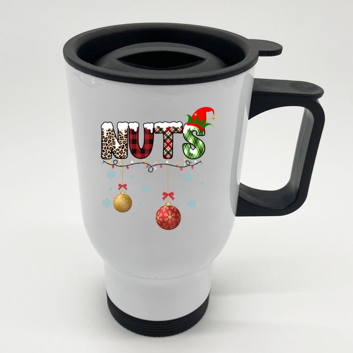 Nuts Christmas Holiday Festive Elf Front & Back Stainless Steel Travel Mug