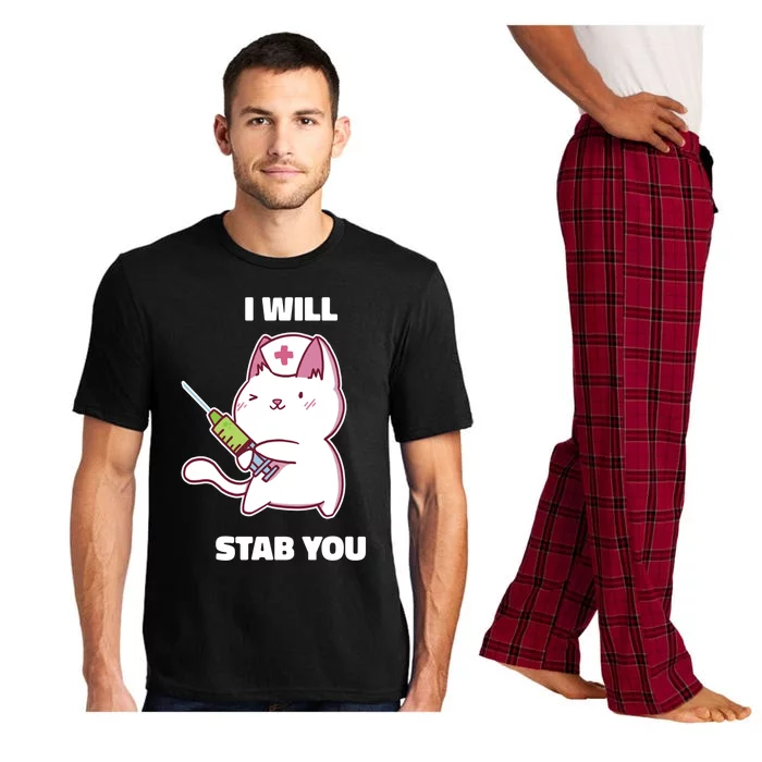 Nurse Cat I Will Stab You Costume Gift Pajama Set