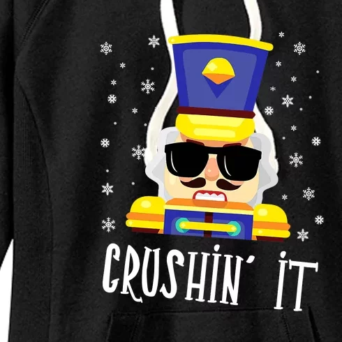 Nutcracker Crushin It Funny Christmas Women's Fleece Hoodie