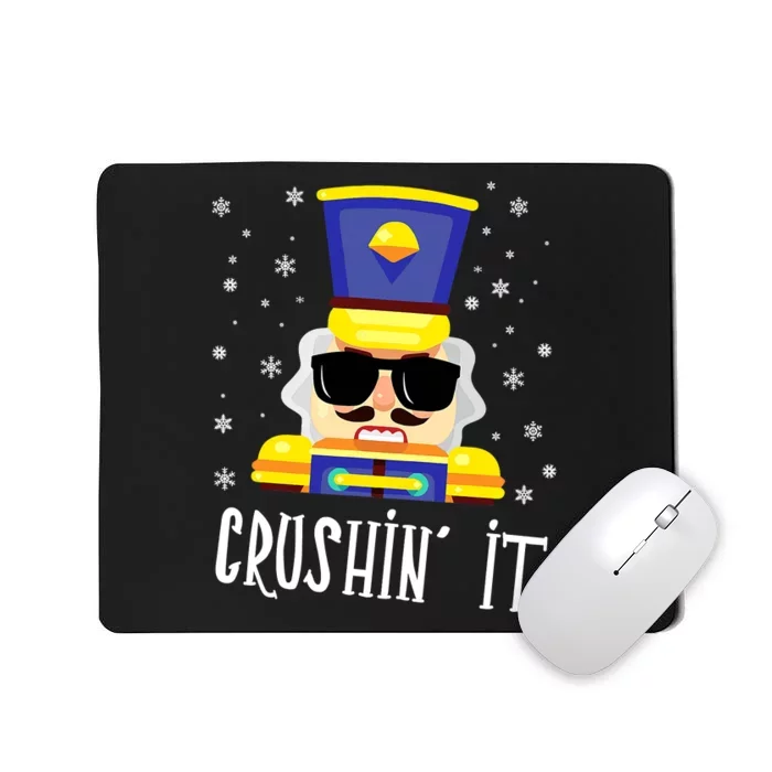 Nutcracker Crushin It Funny Christmas Mousepad