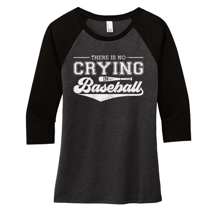 No Crying In Baseball Funny Game Day Women's Tri-Blend 3/4-Sleeve Raglan Shirt