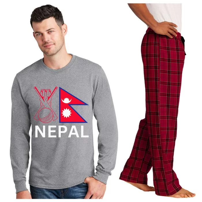 Nepal Cricket Jersey 2024 Cricket Flag Of Nepal Long Sleeve Pajama Set