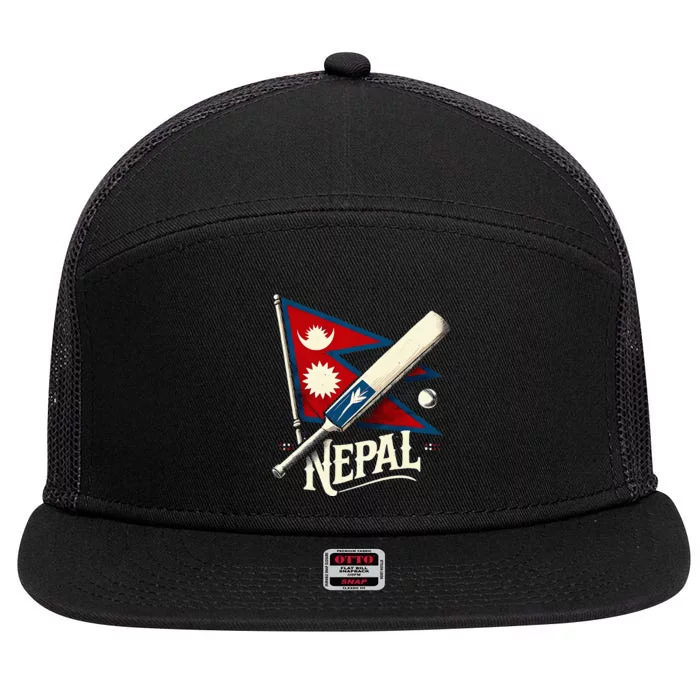 Nepal Cricket Jersey 2024 Cricket Flag Of Nepal 7 Panel Mesh Trucker Snapback Hat