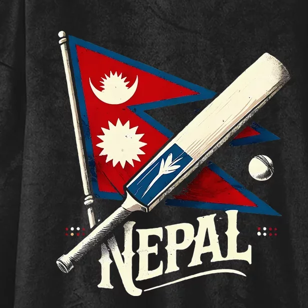 Nepal Cricket Jersey 2024 Cricket Flag Of Nepal Hooded Wearable Blanket