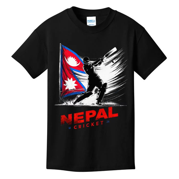 Nepal Cricket Jersey 2024 Cricket Flag Of Nepal Kids T-Shirt