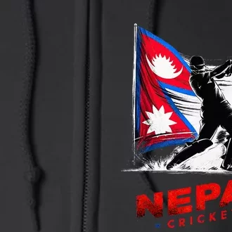 Nepal Cricket Jersey 2024 Cricket Flag Of Nepal Full Zip Hoodie