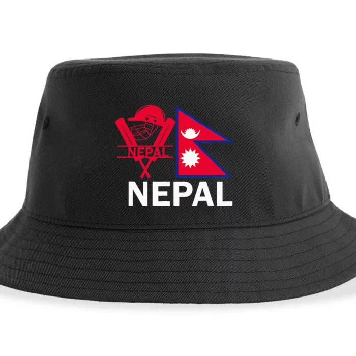 Nepal Cricket Jersey 2024 Team Flag Nepal Cricket Sustainable Bucket Hat