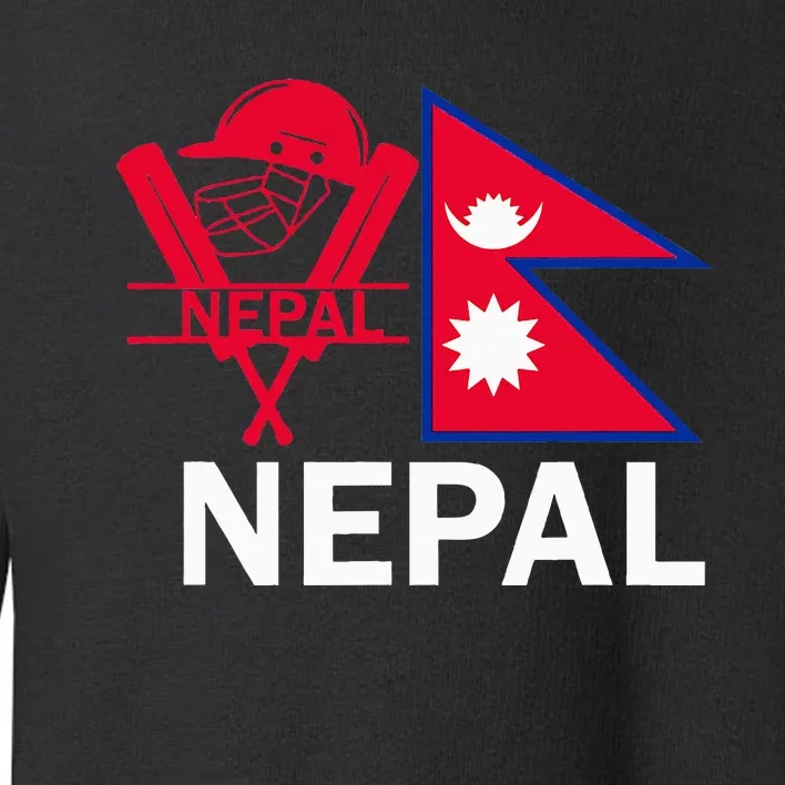 Nepal Cricket Jersey 2024 Team Flag Nepal Cricket Toddler Sweatshirt