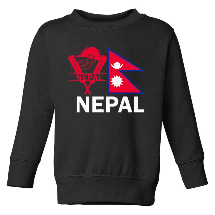 Nepal Cricket Jersey 2024 Team Flag Nepal Cricket Toddler Sweatshirt