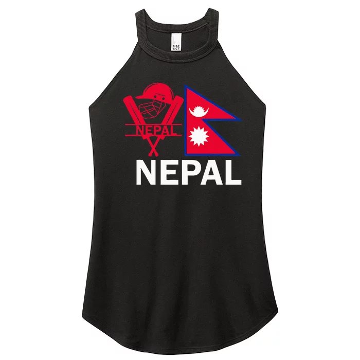 Nepal Cricket Jersey 2024 Team Flag Nepal Cricket Women’s Perfect Tri Rocker Tank