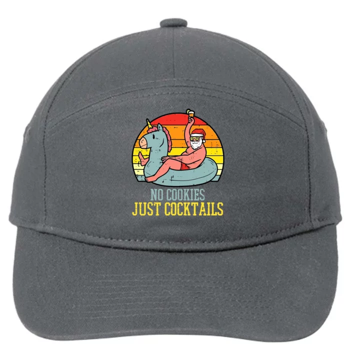 No Cookies Just Cocktails Funny Christmas In July Vintage 7-Panel Snapback Hat