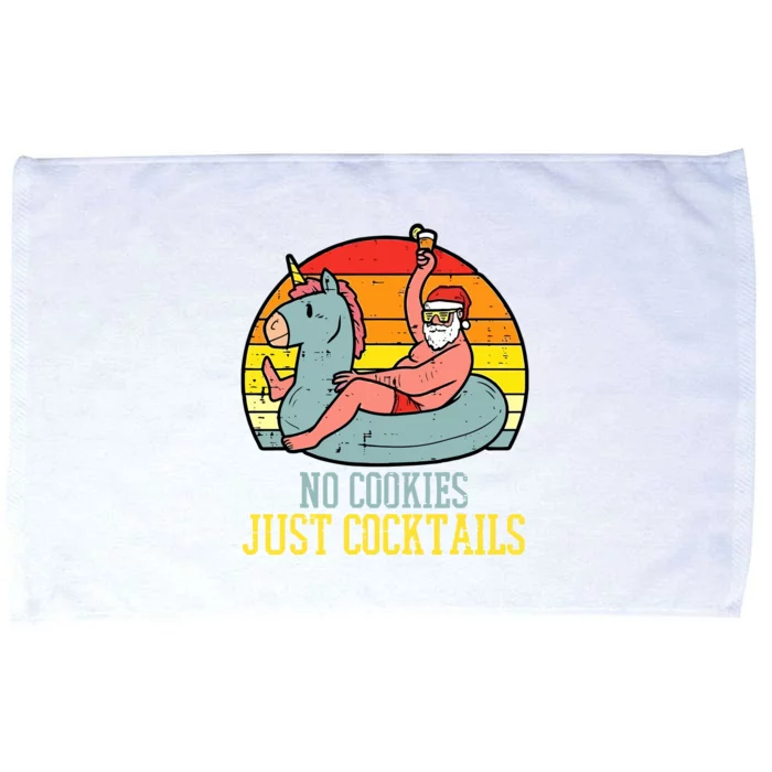 No Cookies Just Cocktails Funny Christmas In July Vintage Microfiber Hand Towel