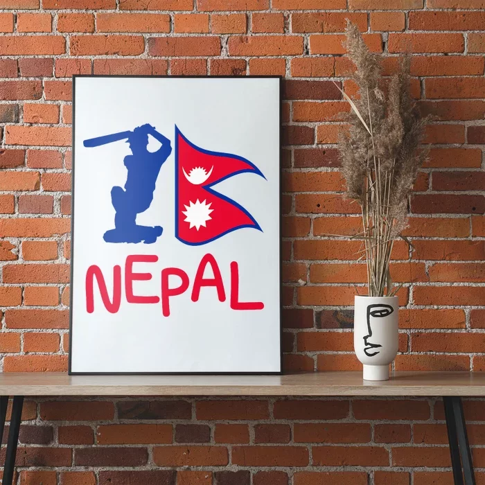 Nepal Cricket Jersey 2024 Cricket Flag Of Nepal Poster