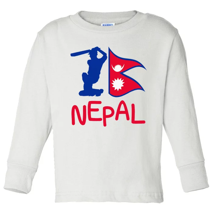 Nepal Cricket Jersey 2024 Cricket Flag Of Nepal Toddler Long Sleeve Shirt