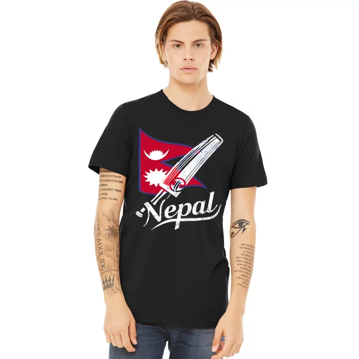 Nepal Cricket Jersey 2024 Cricket Flag Of Nepal Premium T-Shirt