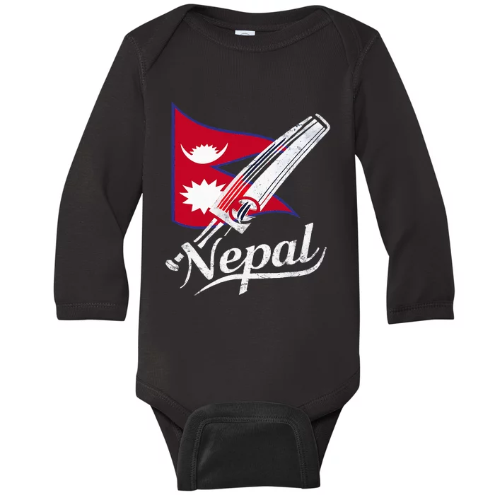 Nepal Cricket Jersey 2024 Cricket Flag Of Nepal Baby Long Sleeve Bodysuit