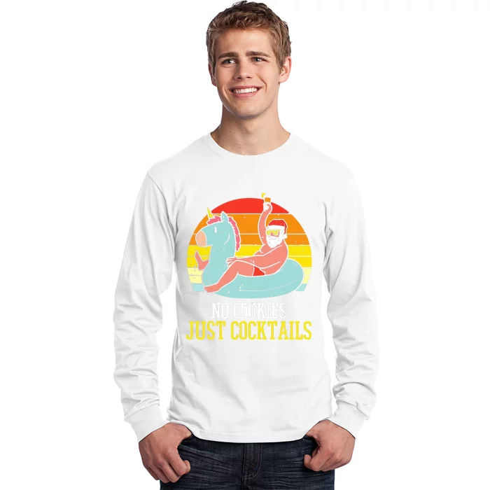 No Cookies Just Cocktails Santa Long Sleeve Shirt